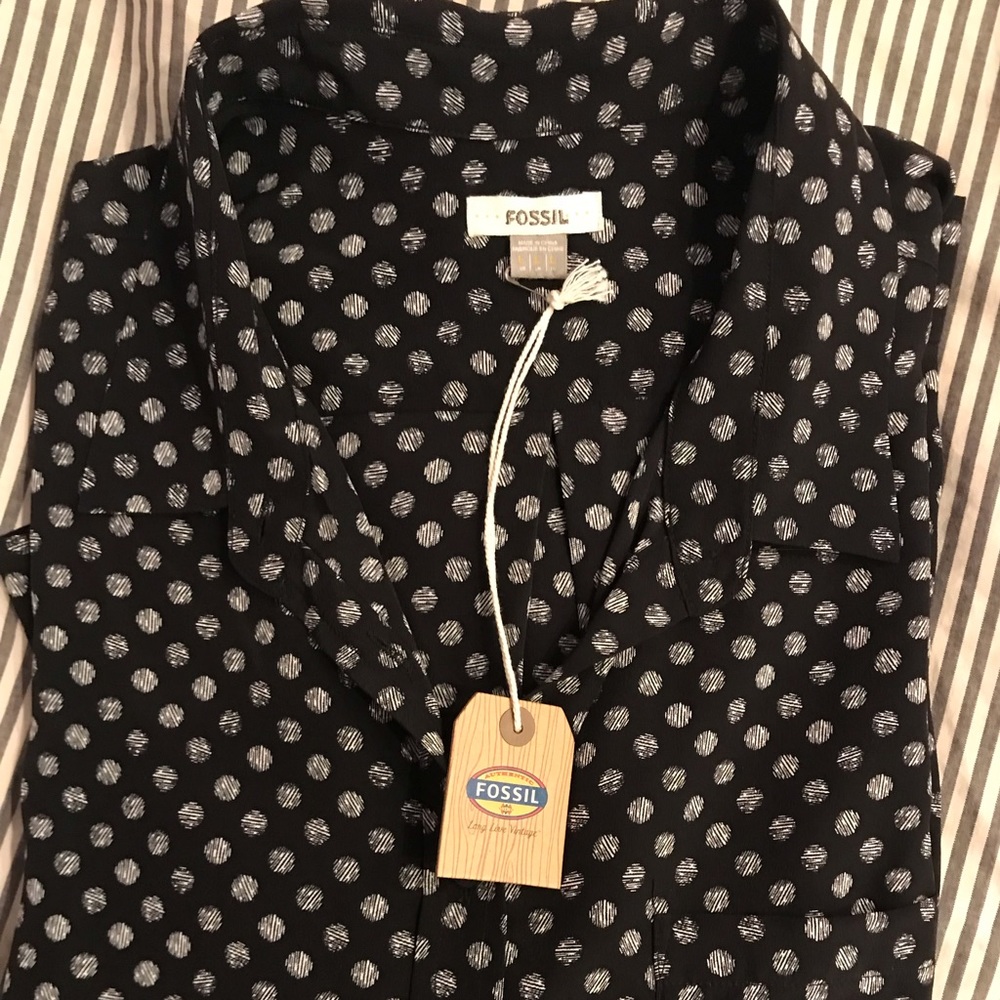 BRAND NEW Silk long sleeve button down!